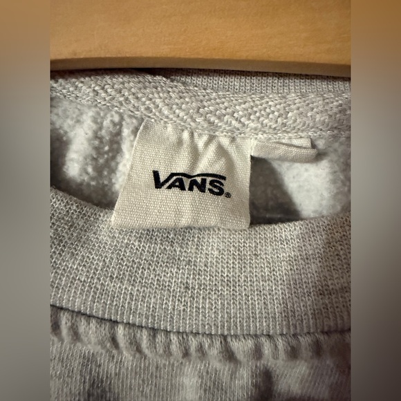 Vans Sweatshirt Womens Medium Gray Off The Wall Oversized Boxy Sweater Fleece - Picture 4 of 9